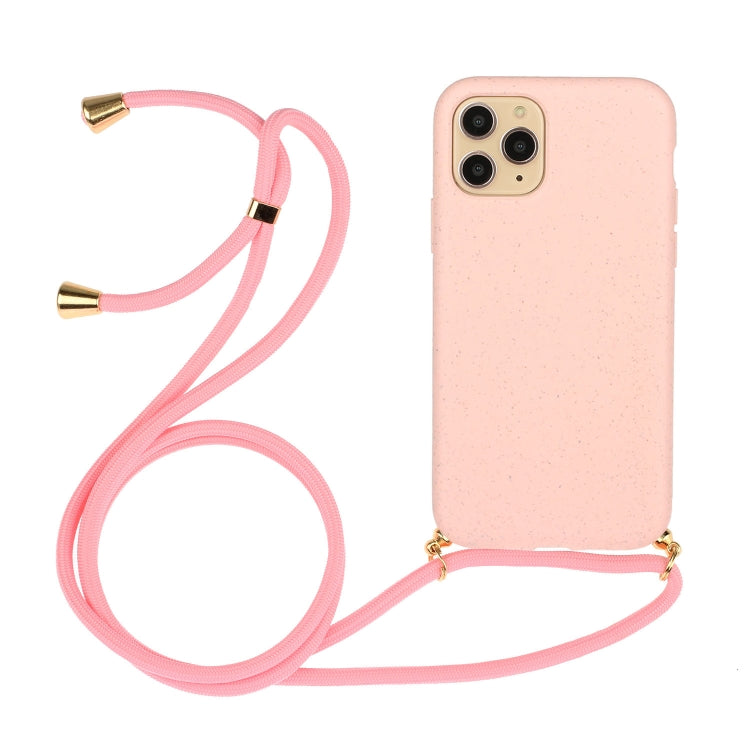 Wheat Straw Material + TPU Protective Case with Lanyard For iPhone 14 Pro Max