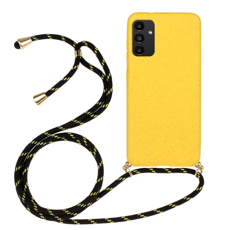 For Samsung Galaxy A13 Wheat Straw Material + TPU Protective Case with Lanyard