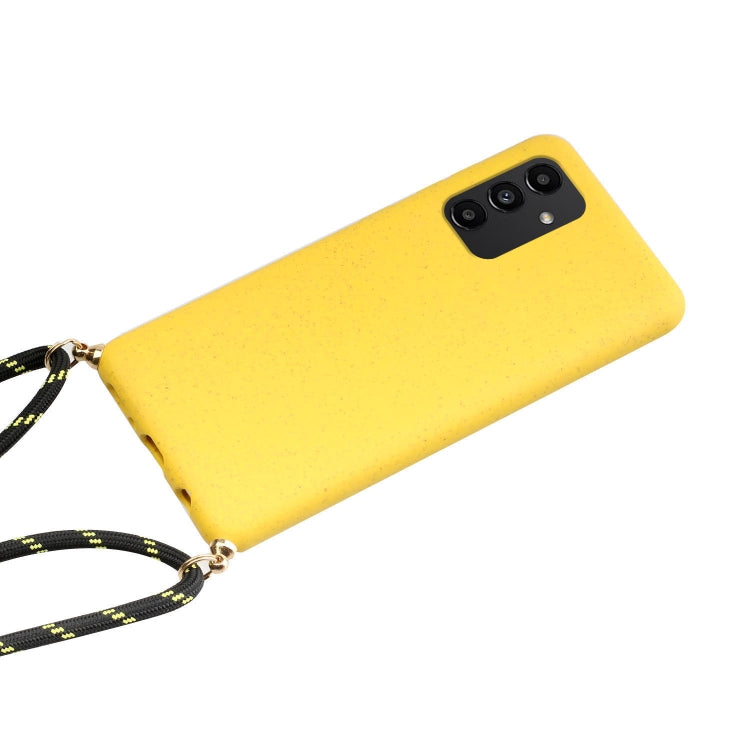 For Samsung Galaxy A13 Wheat Straw Material + TPU Protective Case with Lanyard