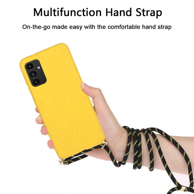 For Samsung Galaxy A13 Wheat Straw Material + TPU Protective Case with Lanyard