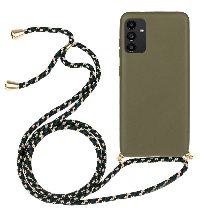 For Samsung Galaxy A13 Wheat Straw Material + TPU Protective Case with Lanyard