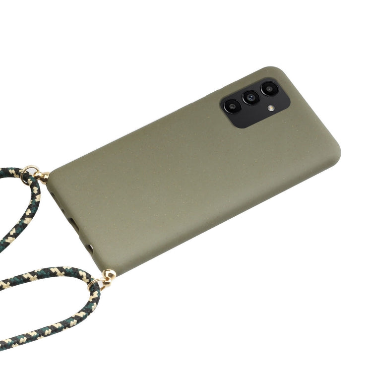 For Samsung Galaxy A13 Wheat Straw Material + TPU Protective Case with Lanyard