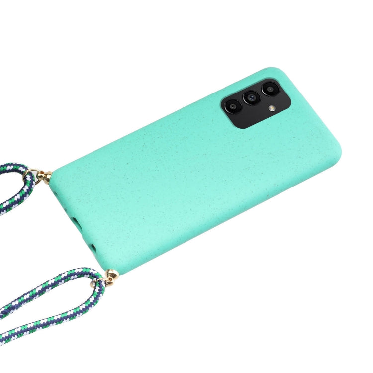For Samsung Galaxy A13 Wheat Straw Material + TPU Protective Case with Lanyard