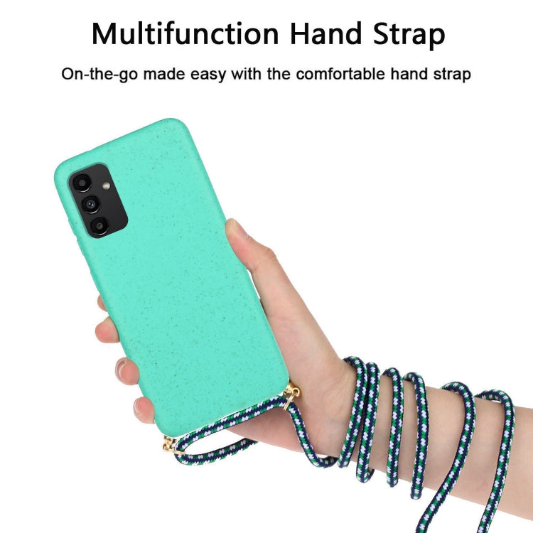 For Samsung Galaxy A13 Wheat Straw Material + TPU Protective Case with Lanyard