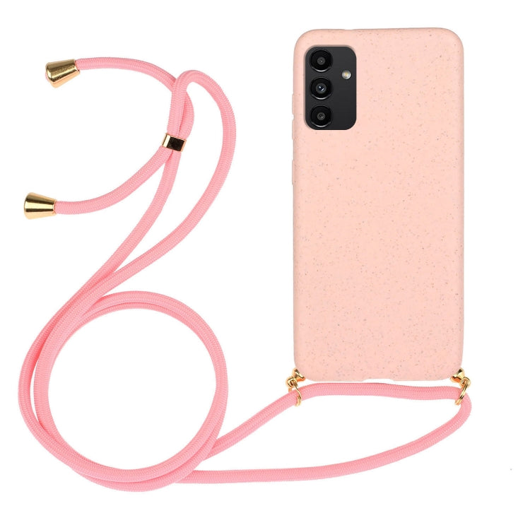 For Samsung Galaxy A13 Wheat Straw Material + TPU Protective Case with Lanyard