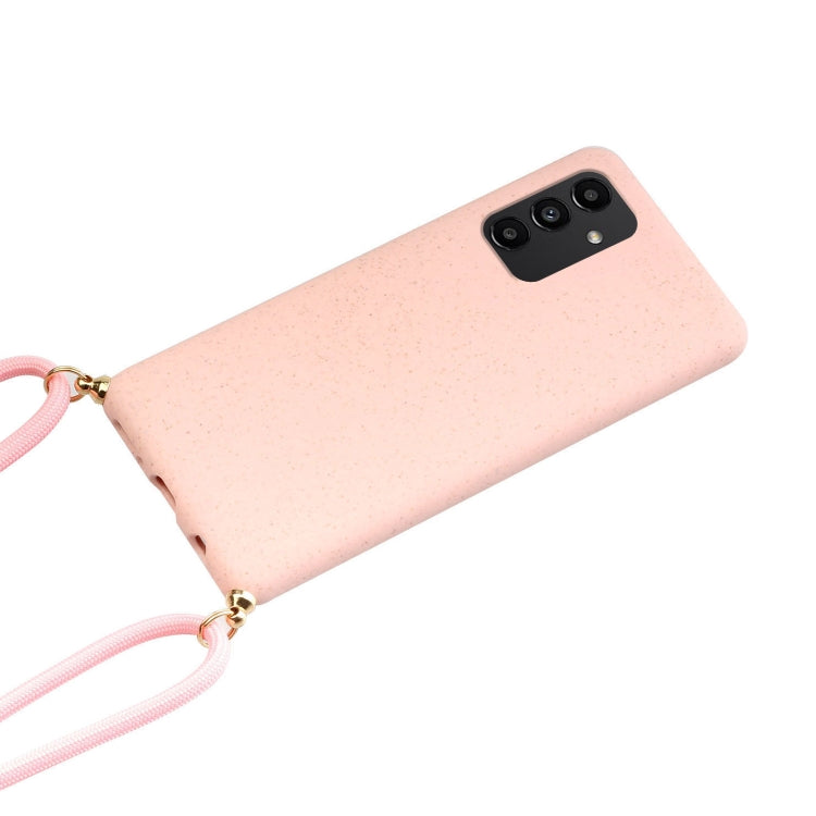 For Samsung Galaxy A13 Wheat Straw Material + TPU Protective Case with Lanyard