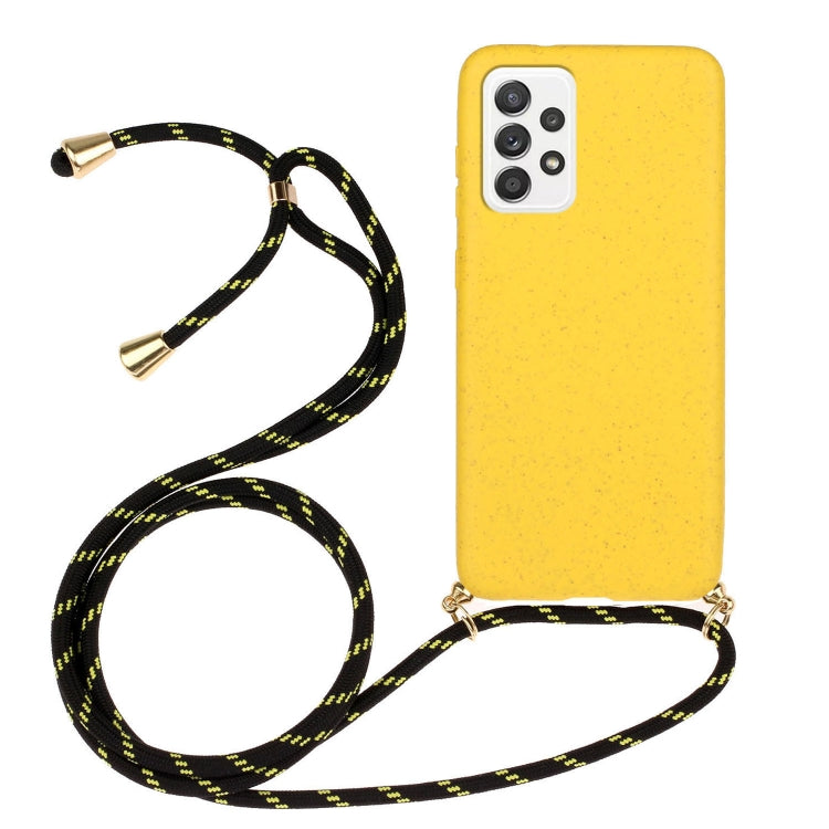For Samsung Galaxy A53 Wheat Straw Material + TPU Protective Case with Lanyard