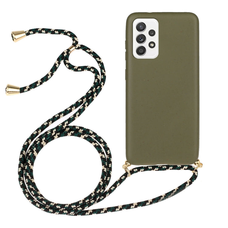 For Samsung Galaxy A53 Wheat Straw Material + TPU Protective Case with Lanyard