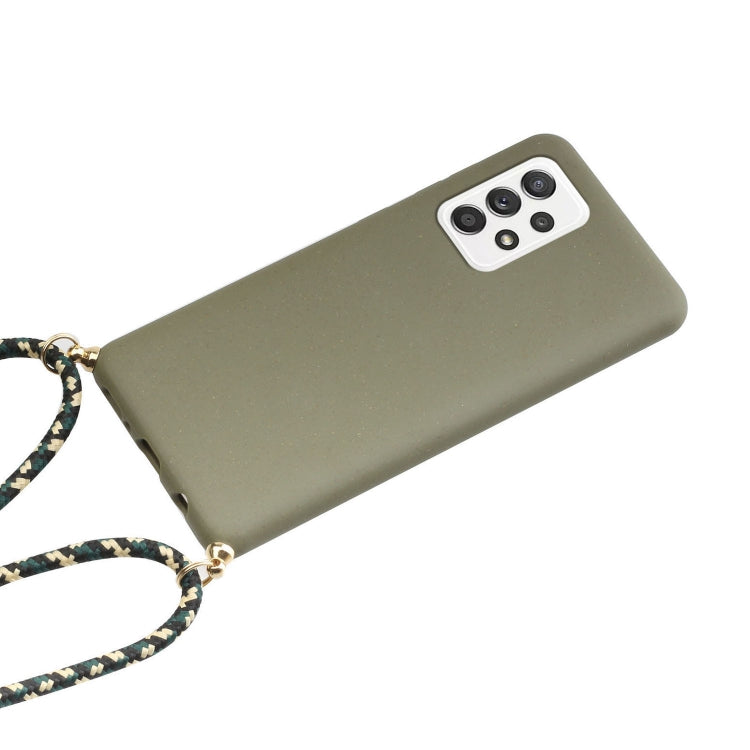 For Samsung Galaxy A53 Wheat Straw Material + TPU Protective Case with Lanyard