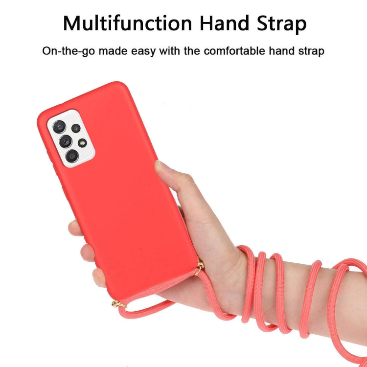 For Samsung Galaxy A53 Wheat Straw Material + TPU Protective Case with Lanyard