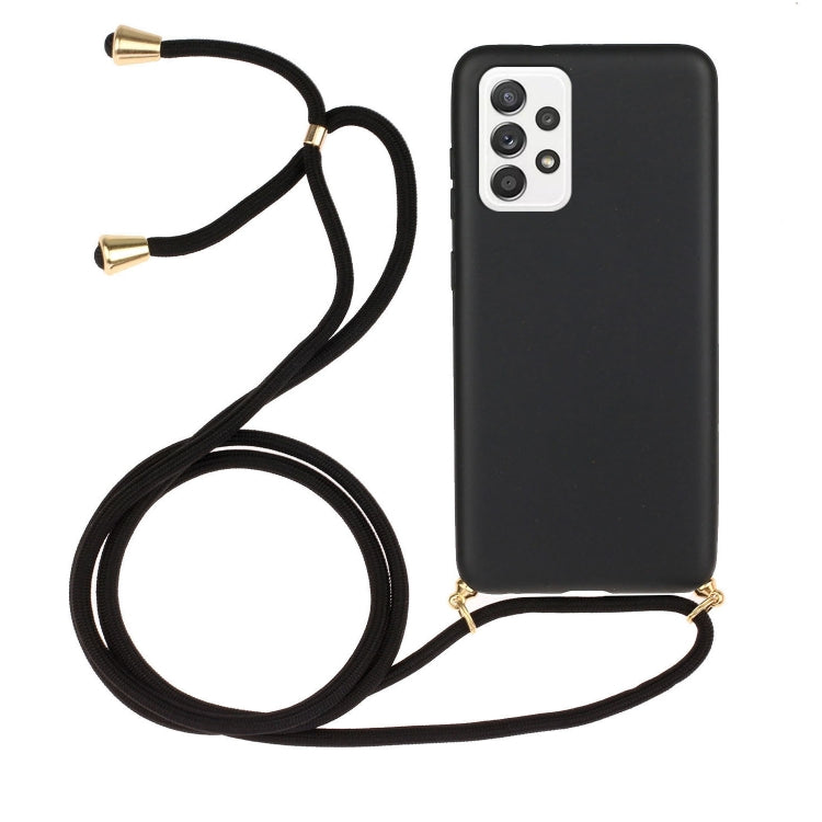 For Samsung Galaxy A53 Wheat Straw Material + TPU Protective Case with Lanyard