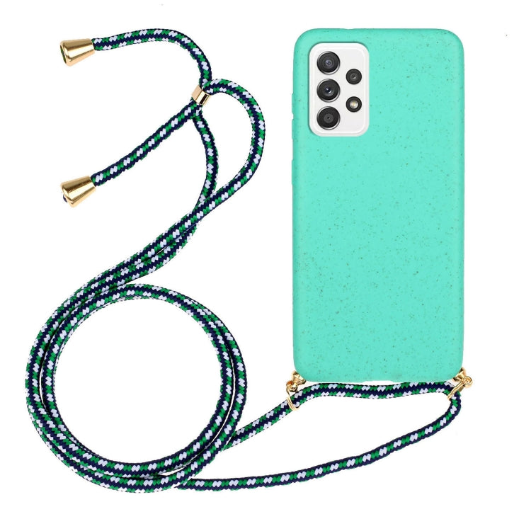 For Samsung Galaxy A53 Wheat Straw Material + TPU Protective Case with Lanyard