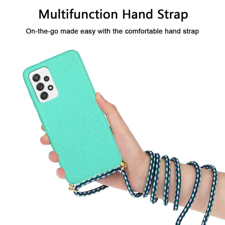 For Samsung Galaxy A53 Wheat Straw Material + TPU Protective Case with Lanyard