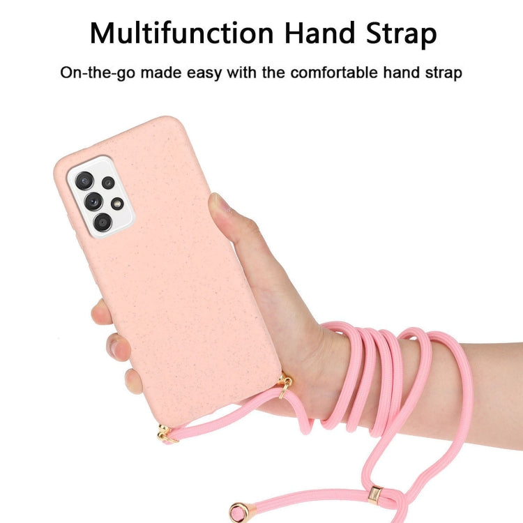 For Samsung Galaxy A53 Wheat Straw Material + TPU Protective Case with Lanyard