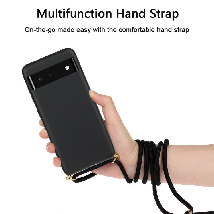 For Google Pixel 6 Wheat Straw Material + TPU Protective Case with Lanyard