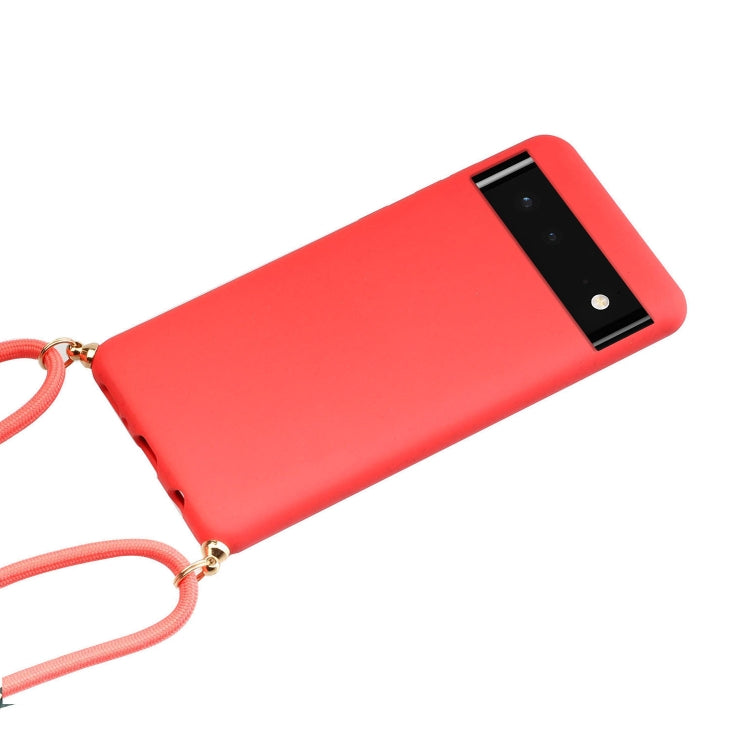 For Google Pixel 6 Pro Wheat Straw Material + TPU Protective Case with Lanyard