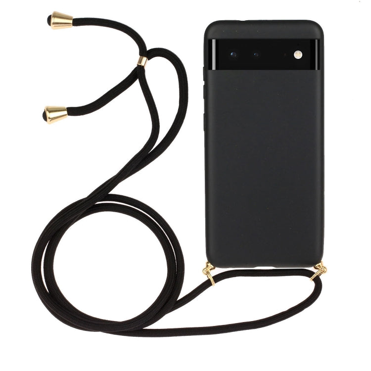 For Google Pixel 6 Pro Wheat Straw Material + TPU Protective Case with Lanyard
