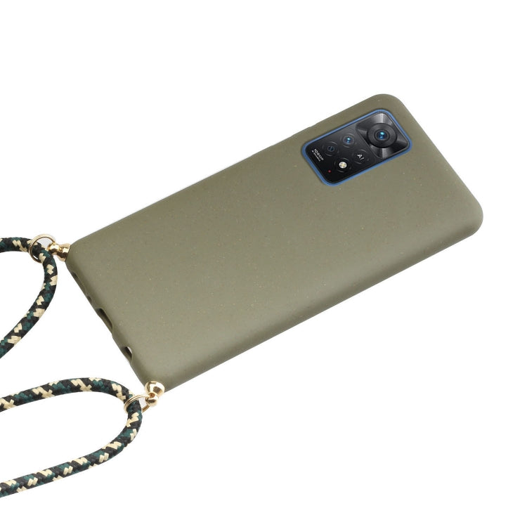 For Xiaomi Redmi Note 11 Pro International Edition Wheat Straw Material + TPU Protective Case with Lanyard