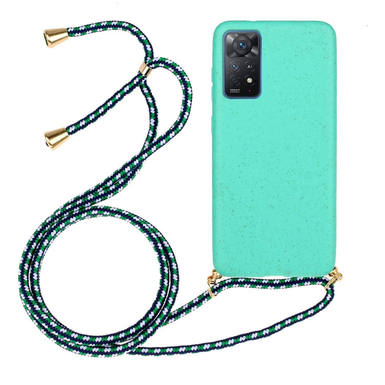 For Xiaomi Redmi Note 11 Pro International Edition Wheat Straw Material + TPU Protective Case with Lanyard