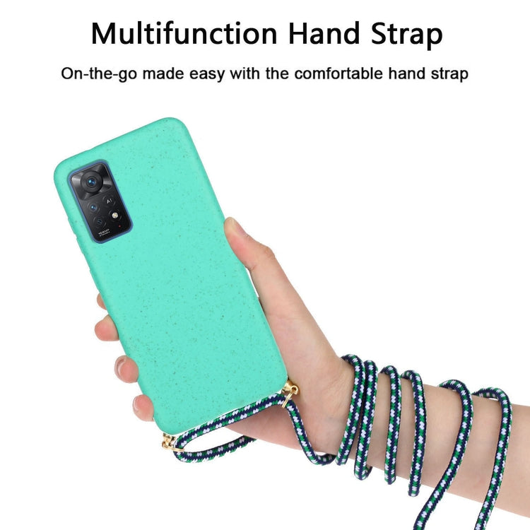 For Xiaomi Redmi Note 11 Pro International Edition Wheat Straw Material + TPU Protective Case with Lanyard