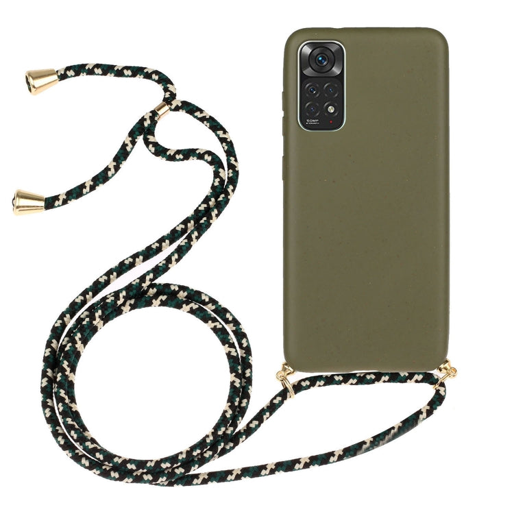 For Xiaomi Redmi Note 11 International Edition Wheat Straw Material + TPU Protective Case with Lanyard