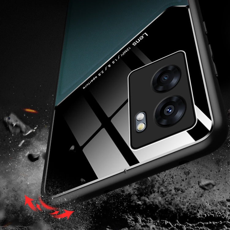 For OPPO A57 5G All-inclusive Leather + Organic Glass Phone Case