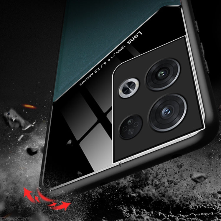 For OPPO Reno8 All-inclusive Leather + Organic Glass Phone Case