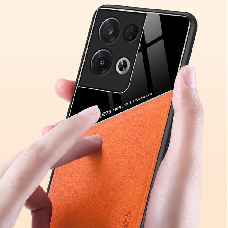 For OPPO Reno8 Pro+ All-inclusive Leather + Organic Glass Phone Case