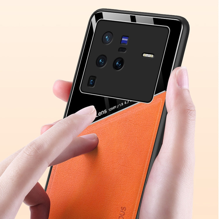 For vivo X80 Pro All-inclusive Leather + Organic Glass Phone Case