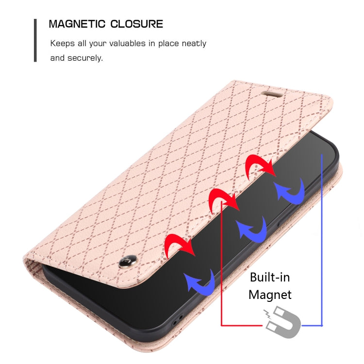 For iPhone 13 S11 RFID Diamond Lattice Flip Leather Phone Case