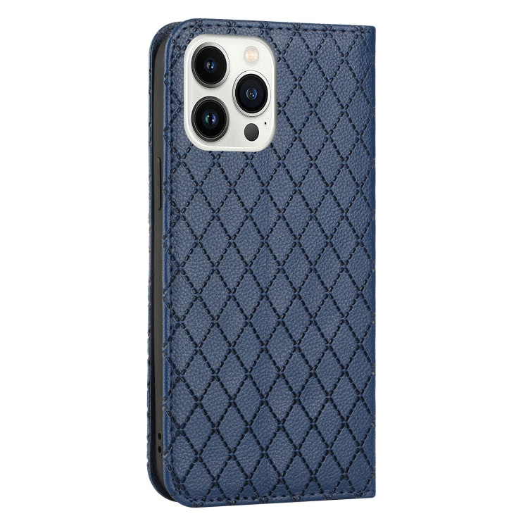 For iPhone 13 Pro Max S11 RFID Diamond Lattice Flip Leather Phone Case For iPhone 13 Pro