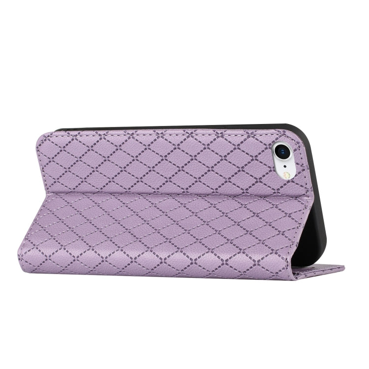 For iPhone SE 2022 / SE 2020 / 8 / 7 S11 RFID Diamond Lattice Flip Leather Phone Case