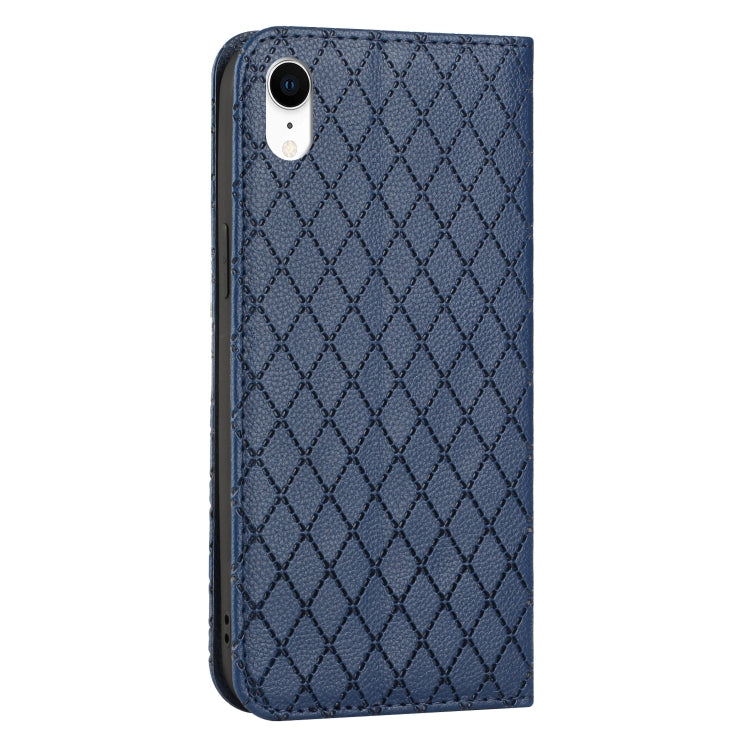 For iPhone XR S11 RFID Diamond Lattice Flip Leather Phone Case
