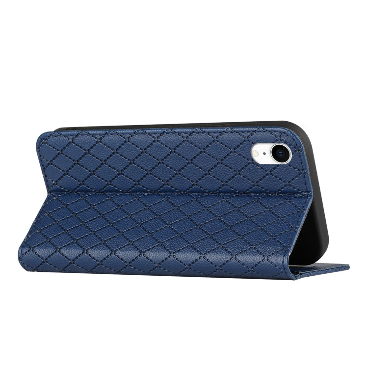For iPhone XR S11 RFID Diamond Lattice Flip Leather Phone Case