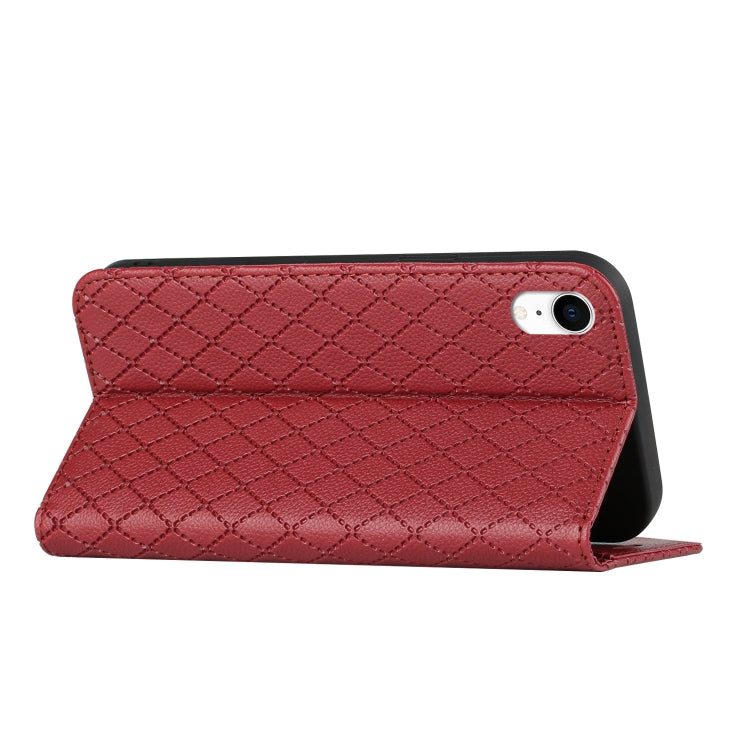 For iPhone XR S11 RFID Diamond Lattice Flip Leather Phone Case