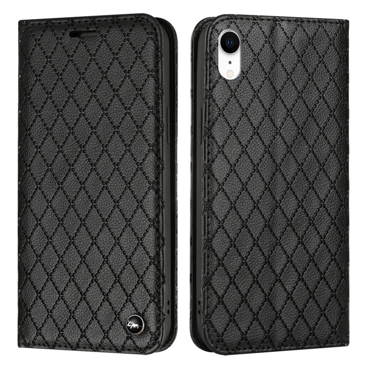 For iPhone XR S11 RFID Diamond Lattice Flip Leather Phone Case