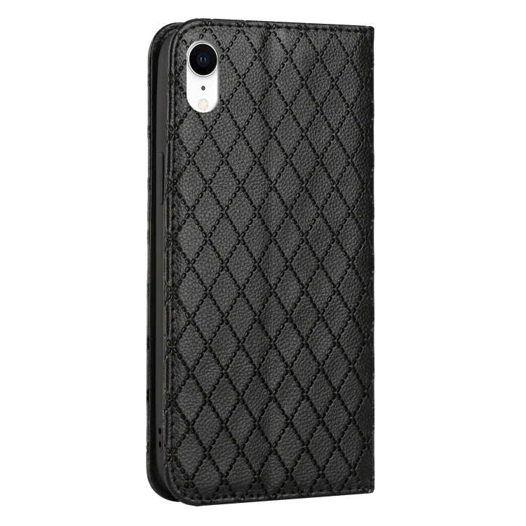 For iPhone XR S11 RFID Diamond Lattice Flip Leather Phone Case