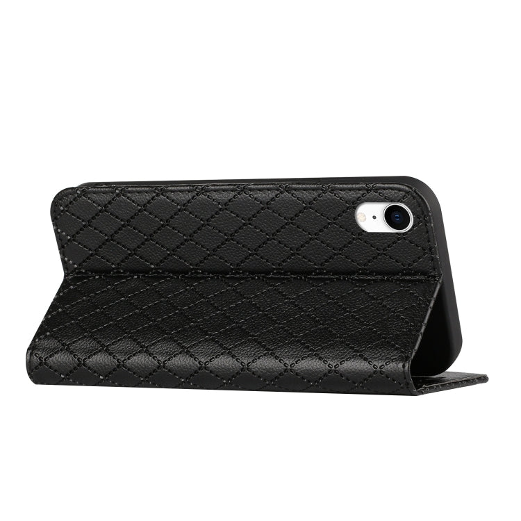 For iPhone XR S11 RFID Diamond Lattice Flip Leather Phone Case