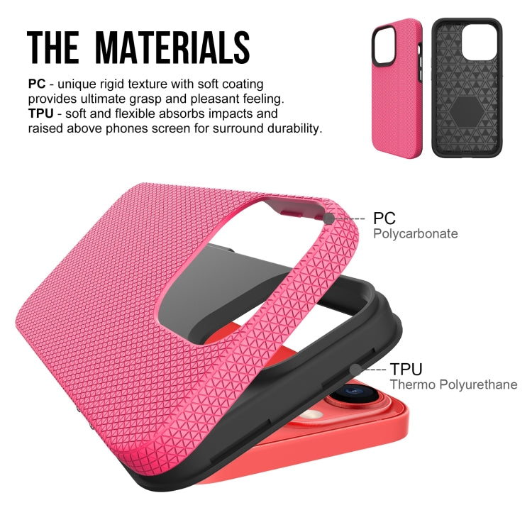 For iPhone 14 Pro Max Triangle Armor Texture Phone Case
