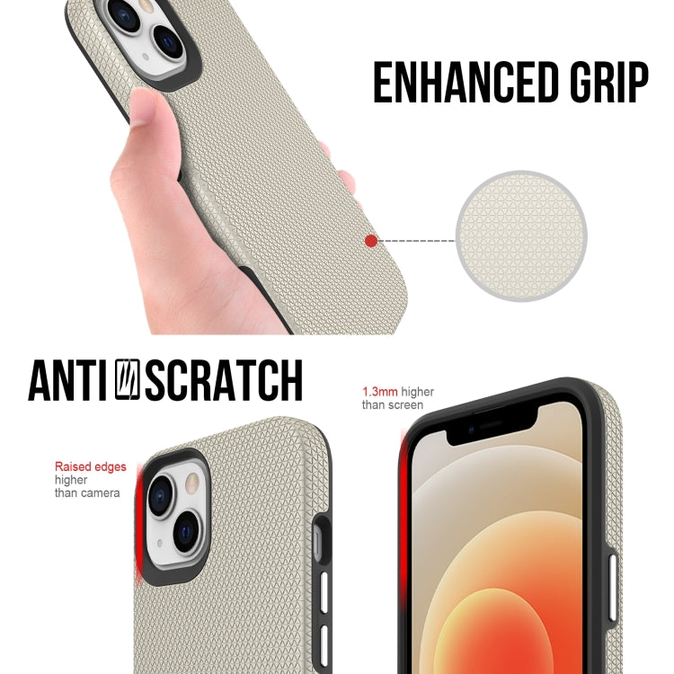 For iPhone 14 Plus Triangle Armor Texture Phone Case