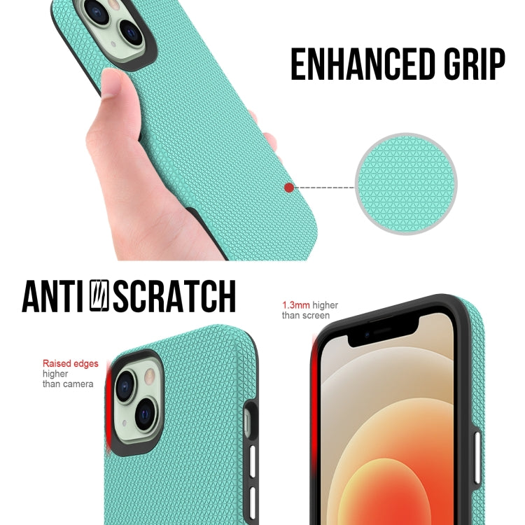 For iPhone 14 Plus Triangle Armor Texture Phone Case