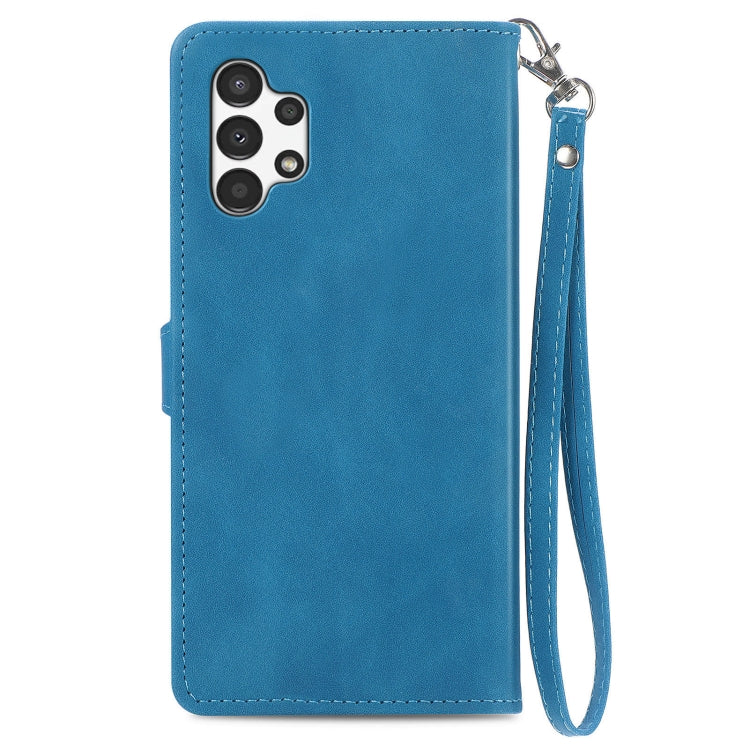 For Samsung Galaxy A13 4G Embossed Flower Shockproof Leather Phone Case