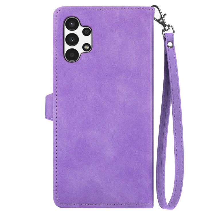 For Samsung Galaxy A13 4G Embossed Flower Shockproof Leather Phone Case
