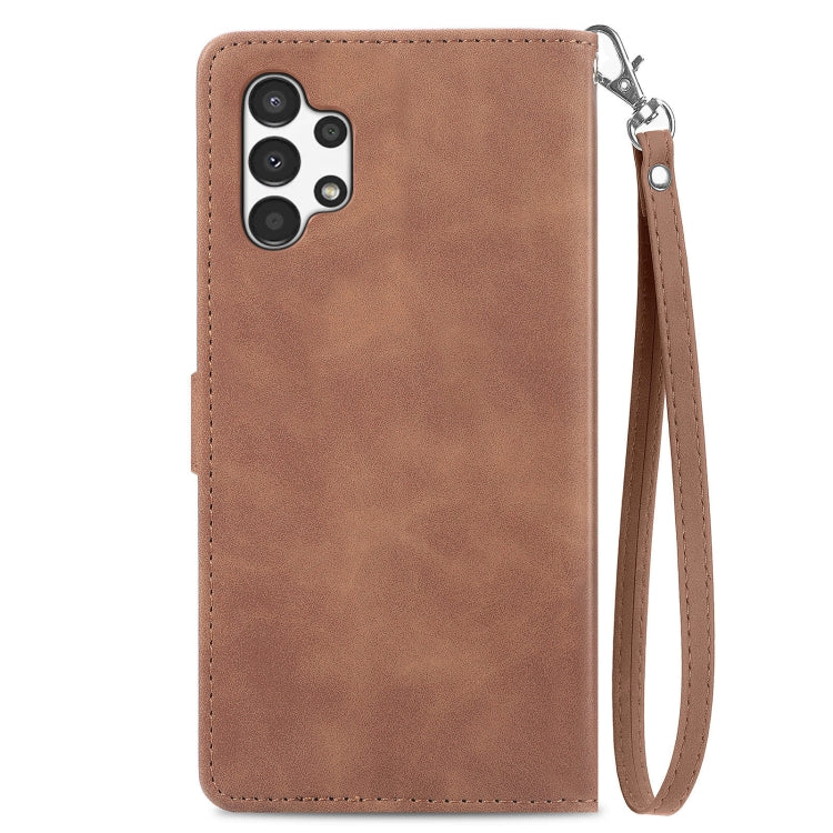 For Samsung Galaxy A13 4G Embossed Flower Shockproof Leather Phone Case