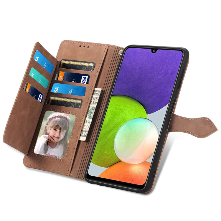 For Samsung Galaxy A22 4G Embossed Flower Shockproof Leather Phone Case