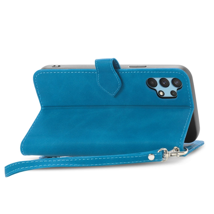 For Samsung Galaxy A32 4G Embossed Flower Shockproof Leather Phone Case