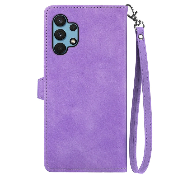For Samsung Galaxy A32 4G Embossed Flower Shockproof Leather Phone Case