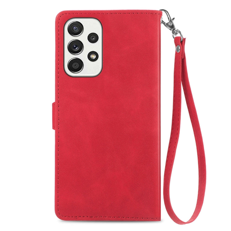 For Samsung Galaxy A33 5G Embossed Flower Shockproof Leather Phone Case