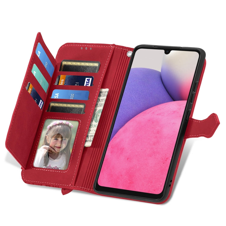 For Samsung Galaxy A33 5G Embossed Flower Shockproof Leather Phone Case
