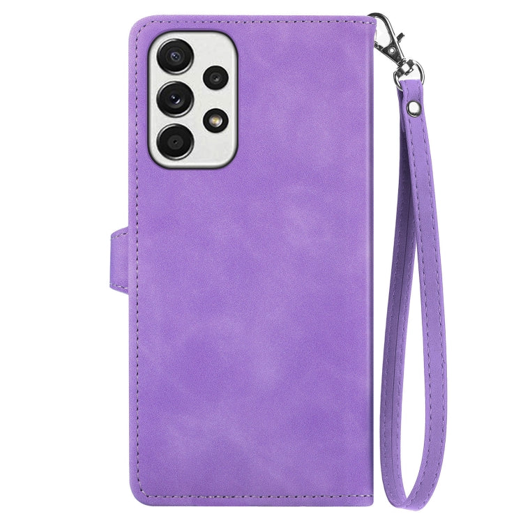For Samsung Galaxy A33 5G Embossed Flower Shockproof Leather Phone Case